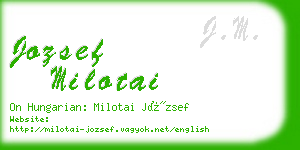 jozsef milotai business card